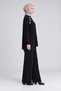 Gold accessory detailed knitwear two-piece set black - 2