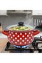 20 cm Red Polka Dot Enamel Pot - 2