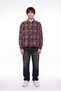 Men's Plaid Long Sleeve Oversize Shirt Claret Red - 4
