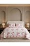 Ivory And Pink 3-Piece Floral Quilt Set Super King Size - 2
