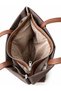 Women's Brown Three-Compartment Tote Shoulder Bag - 4