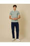 Men Green Striped Polo T-Shirt - 2