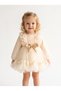 Chara Ecru Sequin Bow Tulle Skirt Girl's Birthday and Special Occasion Dress - 4