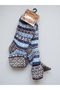 Turkmen Socks Woolen Booties 3-Pack Foldable Keep Warm Winter Home Socks Unisex Mixed Pattern - 4