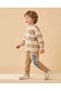 Boys Beige And Ivory Garfield Jogging Suit - 4