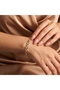 Rui Qi Jewelry Vip Series 316L Steel Gold Color Center Zircon Stone Leaf Motif Chain Bracelet 18.5 cm - 2