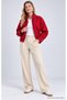 High Collar Zippered Checkered Bomber Jacket - 7