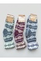 Turkmen Socks Woolen Booties 3-Pack Foldable Keep Warm Winter Home Socks Unisex Mixed Pattern