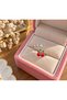 Silver Color Red Cherry Figured Zircon Stone Adjustable Women's Ring - 2