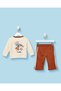 Infant Boys Cream and Rust Jogging Set, 2 Pieces - 4