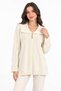 Shirt Collar Bow Tie Buttoned Acrylic Blouse M2549