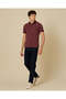 Men Burgundy Printed Polo T-Shirt - 5