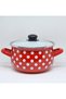20 cm Red Polka Dot Enamel Pot - 3