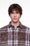 Men's Plaid Long Sleeve Oversize Shirt Brown - 2