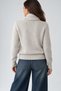 Women's Crew Neck Wool Knit Sweater with Scarf - 4