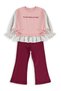 2-5 Years Old Set with Shirt and Blouse - Powder