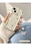 iPhone 13 Phone Charmli Blue Flower Pattern Ecru Case - 2