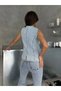 Women's Buttoned Unlined Jean Vest - 4