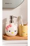 Pati Cat Figured Liquid Soap Dispenser with Pink Bow and White Pump - 3