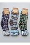 Turkmen Socks Woolen Booties 3-Pack Foldable Keep Warm Winter Home Socks Unisex Mixed Pattern