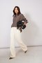 Long Sleeve Oversize Striped Shirt Brown