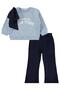 2-5 Years Old Tracksuit Set with Bow - Blue - 5