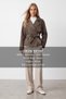 Women's khaki buttoned front trench coat alc-x15891 - 2