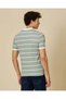 Men Green Striped Polo T-Shirt - 3