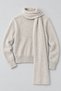 Women's Crew Neck Wool Knit Sweater with Scarf - 5