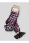 Turkmen Socks Woolen Booties 3-Pack Foldable Keep Warm Winter Home Socks Unisex Mixed Pattern - 4