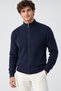 Men's Winter Stand Collar Full Zipper Closure Knitwear Cardigan