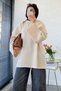 Premium Triangular Scarf Detailed Knitwear Sweater - Beige - 6