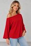 Women's One-Shoulder Open Long Sleeve Loose Oversize Modal Blouse Relaxed Fit Casual Stylish Blouse - 5