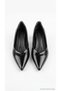 Kalya Women's Pointed Toe Wrinkled Patent Leather Thin Short Heeled Shoes - 6