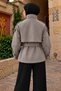 High Collar Epaulet Detailed Cashmere Coat Tsd260355 Gray - 6