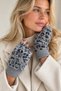 Leopard Pattern Plush Furry Fingerless Gloves - Winter Women's