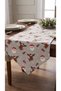 Duck Fabric Triangular Runner 40X110 cm – Christmas Santa Claus and Reindeer Patterned, Water Repellent Stain-Resistant Decorative Table Runner - 5