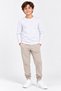 Kids Boy's White 100% Cotton Crew Neck Long Sleeve Basic T-Shirt