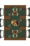 New Year's / Christmas Runner + 6 Pieces American Service / Table Set / Stain Resistant and Washable Micropetek Fabric