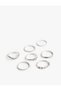 Stoned Steel Mixed 7-Piece Ring Set - 2