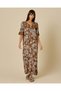 Women Brown Leaf-Print Nightdress - 4