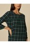 Women Green Checked Nightgown - 2