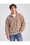 Men's Polar Fleece Stand Collar Half Zipper Comfortable Fit Oversize