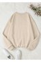 Women's Minimal Heart Printed Crew Neck Winter Sweatshirt Oversize Relaxed Fit Casual Sweatshirt - 2