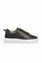 Men's Lace-Up Thick Comfortable Sole Black-White Genuine Leather Casual Sneaker Shoes 272303 - 2