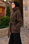 High Collar Epaulet Detailed Cashmere Coat Tsd260355 Brown - 4