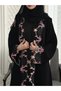 Retro flower embroidery splicing Abaya (without headscarf) - 4