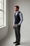 Interview Buttoned Thin Steel Knit Wool Regular Fit Navy Blue Knitwear Vest - 2