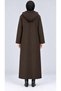 Women's Brown Hooded Unlined Full Zipper Jacket - 5