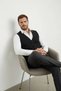 Interview Buttoned Thin Steel Knit Wool Regular Fit Black Knitwear Vest - 5